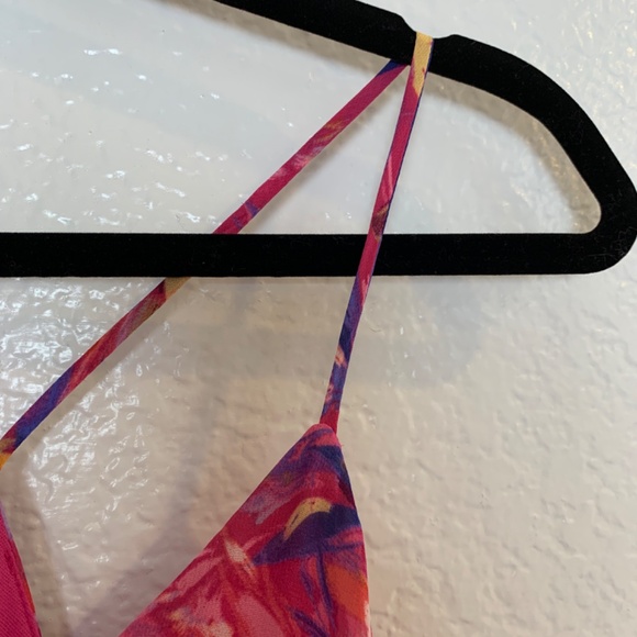 Nicole Miller Floral Charmeuse Satin Slip Maxi Dress Pink XL Artsy Watercolor - Picture 5 of 13